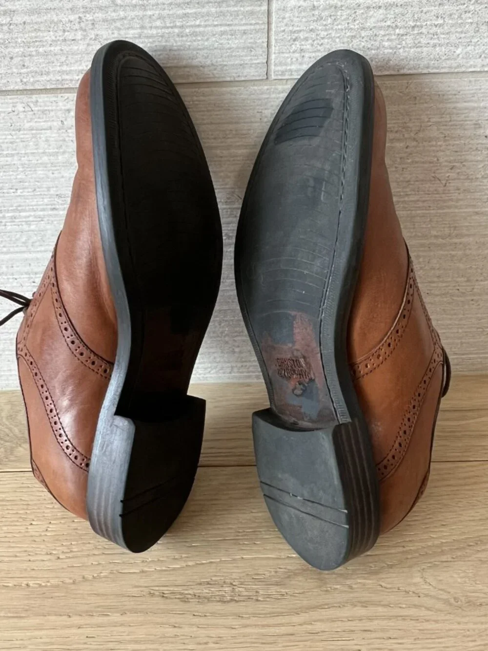 Johnston & Murphy Men’s Brown Leather Lace-Up Derby Dress Shoes Size 10.5 Medium